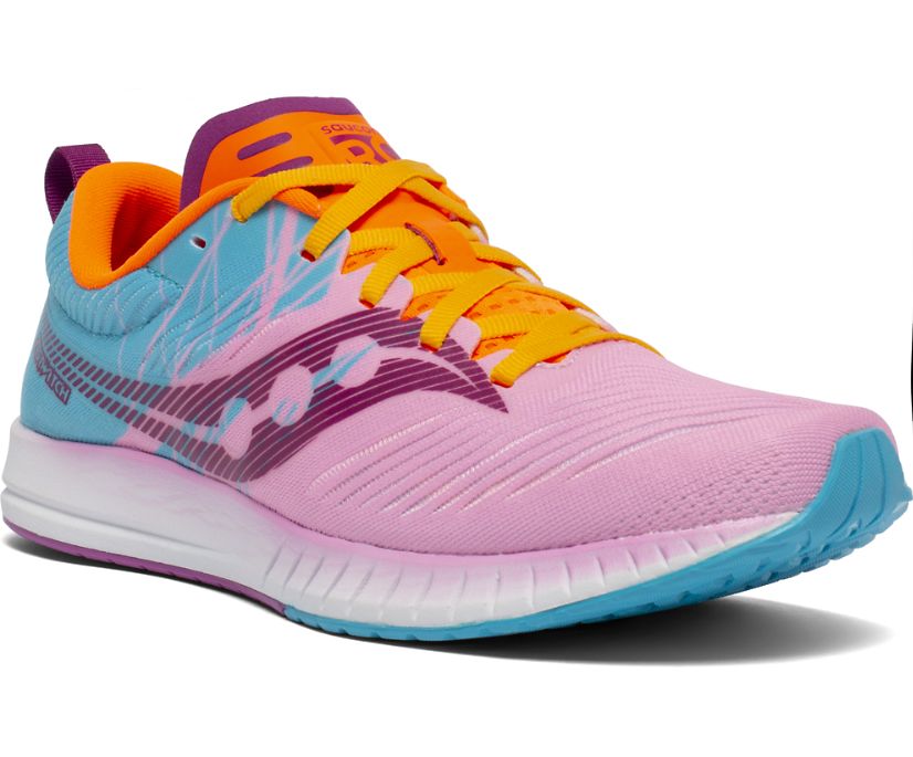 Women's Saucony Fastwitch 9 Running Shoes Pink / Blue / Orange | Singapore 127VRWD